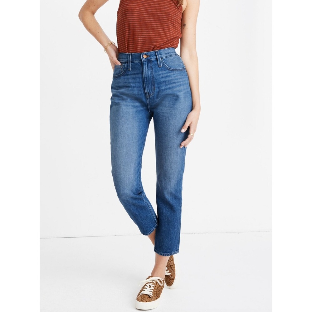 Madewell The Momjean High Rise Tapered Leg Jeans Size 28 AA585 Stratfield Wash